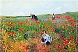 Mary Cassatt Canvas Paintings - Poppies